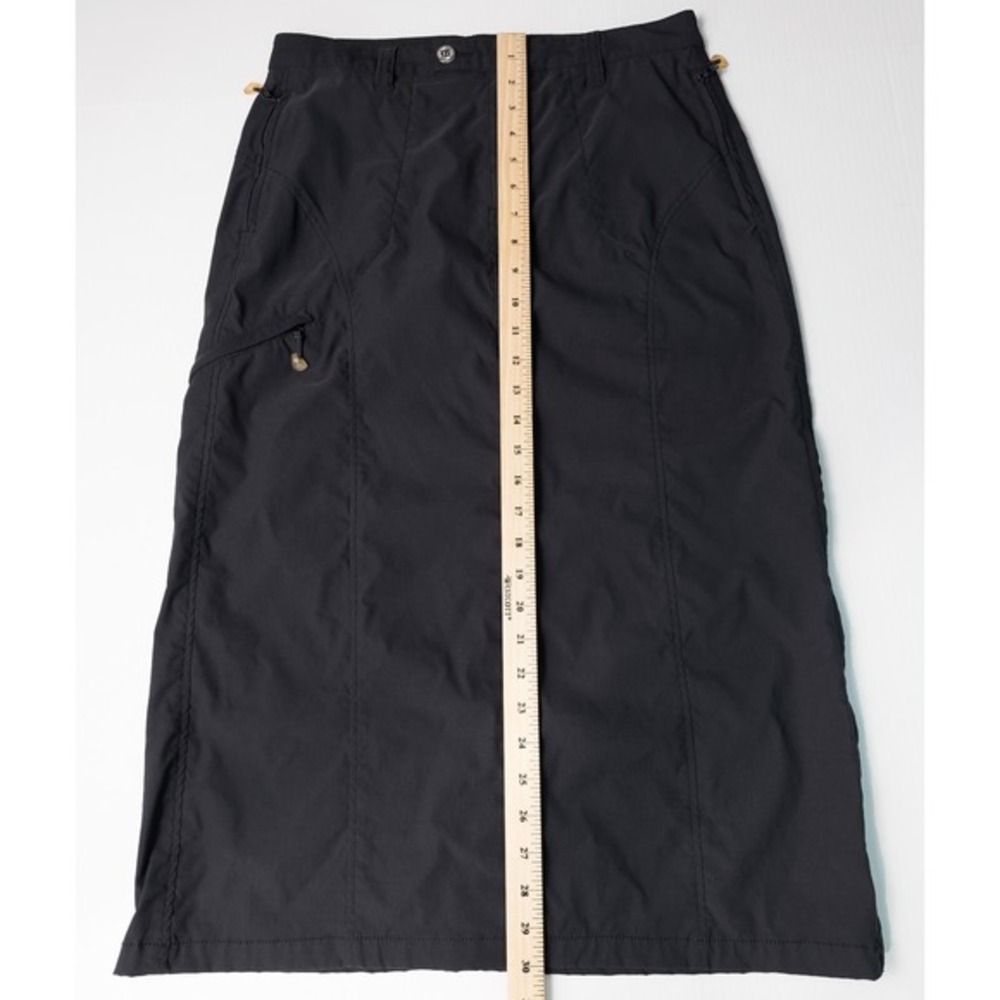 Eddie Bauer Sport Nylon Cargo Midi Skirt Sz 4 Black Gorpcore Utility Athleisure - Picture 6 of 16